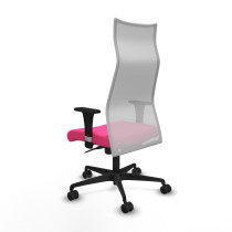 Albacete malla sincro malla blanca similpiel rosa brazos 1D base nailon ruedas 65 mm nailon