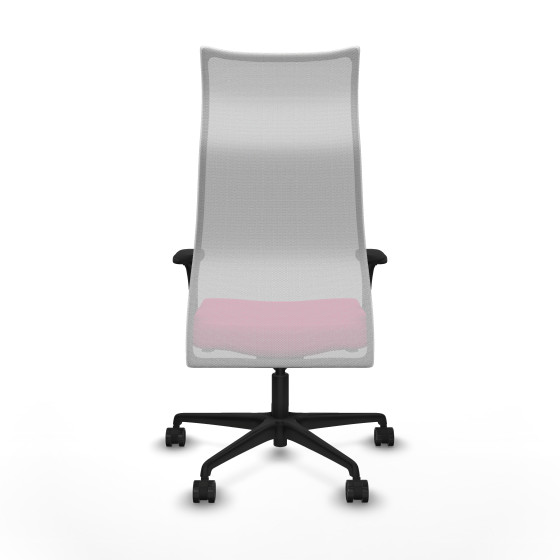 Albacete malla sincro malla blanca similpiel rosa brazos 1D base nailon ruedas 65 mm nailon