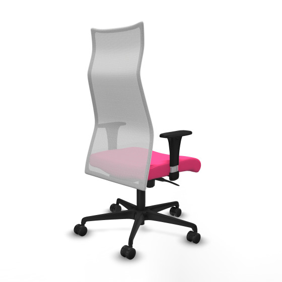Albacete malla sincro malla blanca similpiel rosa brazos 1D base nailon ruedas 65 mm nailon