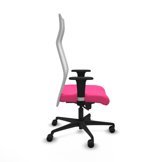 Albacete malla sincro malla blanca similpiel rosa brazos 1D base nailon ruedas 65 mm nailon