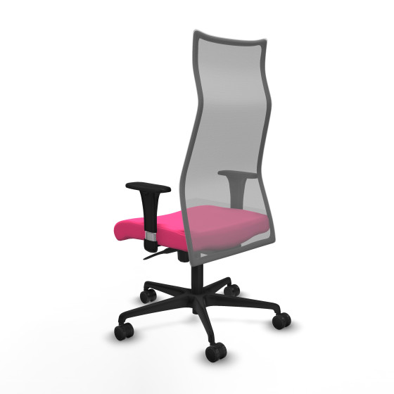 Albacete malla sincro malla gris similpiel rosa brazos 1D base nailon ruedas 65 mm nailon
