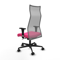 Albacete malla sincro malla gris similpiel rosa brazos 1D base nailon ruedas 65 mm nailon