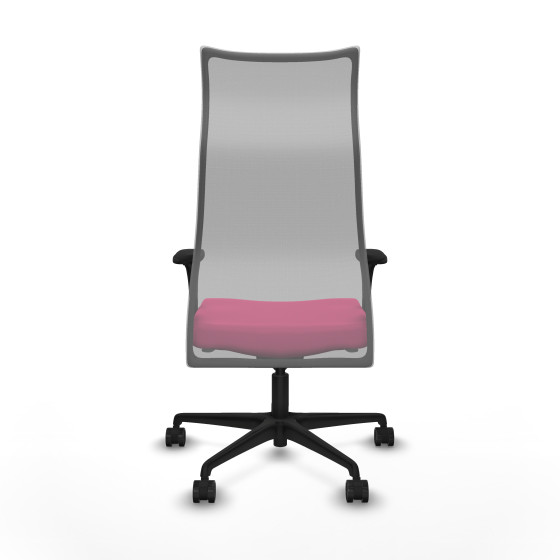 Albacete malla sincro malla gris similpiel rosa brazos 1D base nailon ruedas 65 mm nailon