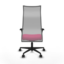 Albacete malla sincro malla gris similpiel rosa brazos 1D base nailon ruedas 65 mm nailon