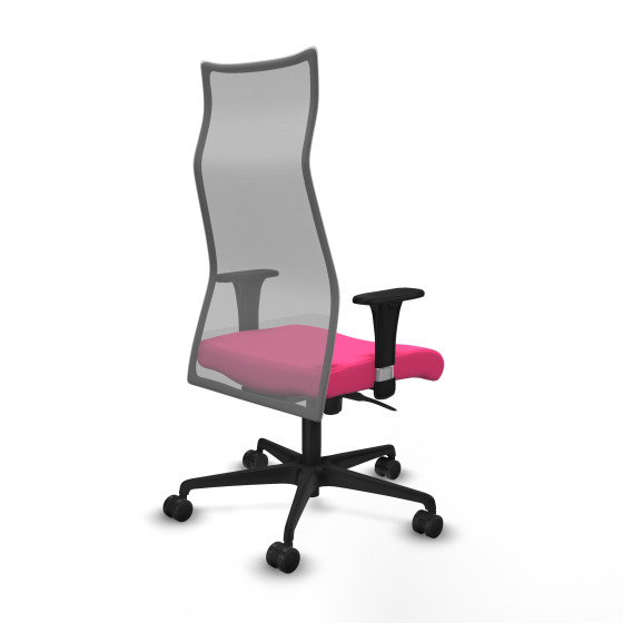 Albacete malla sincro malla gris similpiel rosa brazos 1D base nailon ruedas 65 mm nailon