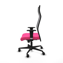 Albacete malla sincro malla negra similpiel rosa brazos 1D base nailon ruedas 65 mm nailon