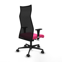 Albacete malla sincro malla negra similpiel rosa brazos 1D base nailon ruedas 65 mm nailon
