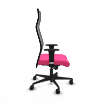 Albacete malla sincro malla negra similpiel rosa brazos 1D base nailon ruedas 65 mm nailon