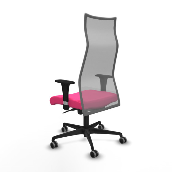 Albacete malla sincro malla gris similpiel rosa brazos 1D base nailon ruedas 65mm engomadas