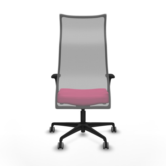 Albacete malla sincro malla gris similpiel rosa brazos 1D base nailon ruedas 65mm engomadas