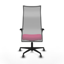 Albacete malla sincro malla gris similpiel rosa brazos 1D base nailon ruedas 65mm engomadas