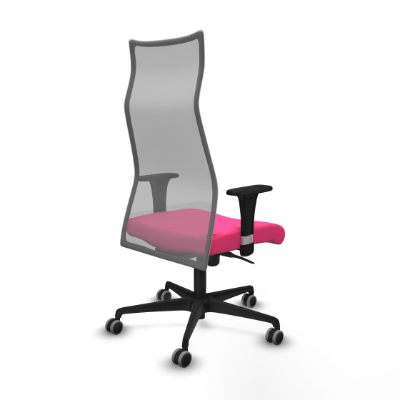 Albacete malla sincro malla gris similpiel rosa brazos 1D base nailon ruedas 65mm engomadas