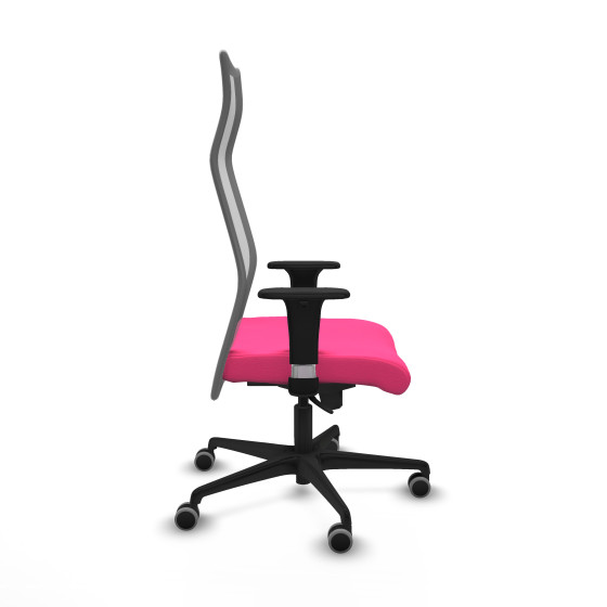 Albacete malla sincro malla gris similpiel rosa brazos 1D base nailon ruedas 65mm engomadas