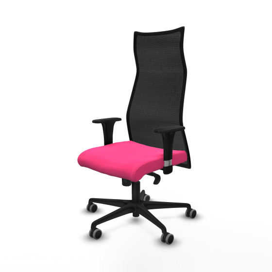 Albacete malla sincro malla negra similpiel rosa brazos 1D base nailon ruedas 65mm engomadas