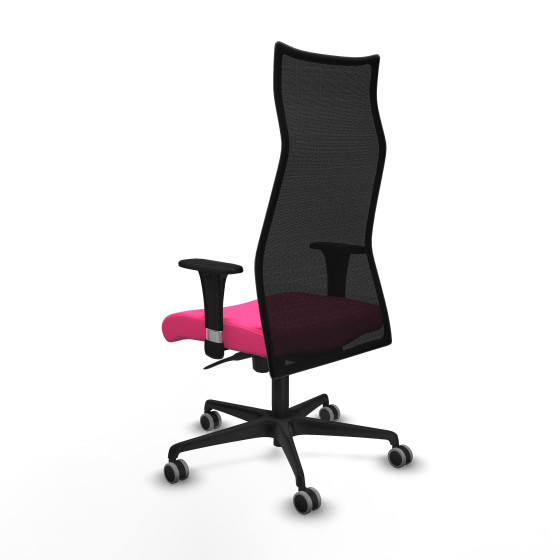Albacete malla sincro malla negra similpiel rosa brazos 1D base nailon ruedas 65mm engomadas