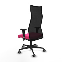 Albacete malla sincro malla negra similpiel rosa brazos 1D base nailon ruedas 65mm engomadas