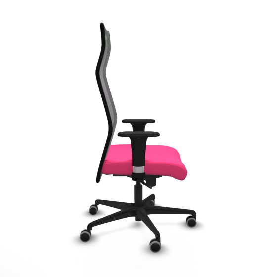 Albacete malla sincro malla negra similpiel rosa brazos 1D base nailon ruedas 65mm engomadas