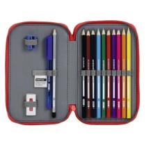 Estuche Escolar SPORTING GIJON Doble 28 Piezas 12,5 x 19,5 x 4