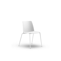 Pack 4 sillas Orgaz PVC blanco chasis blanco