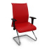 Sillón Albacete confidente patín similpiel rojo brazos regulables