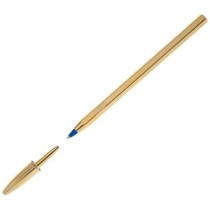 Bolígrafo BIC Cristal Shine Oro Tinta Azul