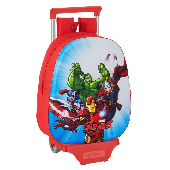 Mochila Escolar AVENGERS Con Carro 28 x 34 x 10 cm.