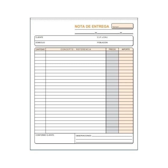 Talonario LOAN Nota Entrega Holandesa Simple T-126