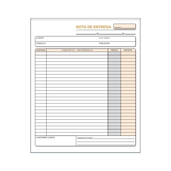 Talonario LOAN Nota Entrega Holandesa Simple T-126