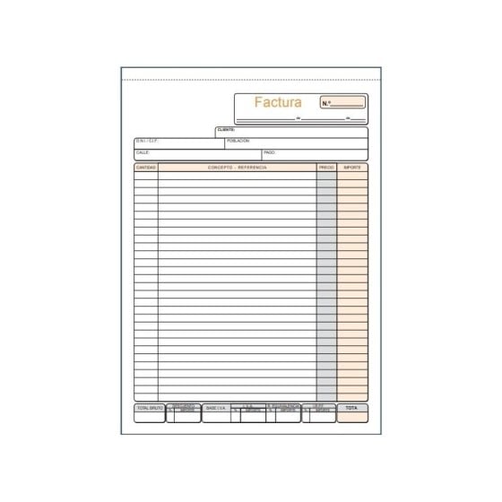 Talonario LOAN Facturas Folio Natural Simple T-43