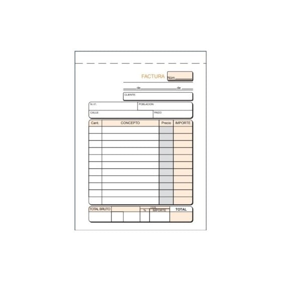 Talonario LOAN Facturas 8º Natural Simple T-46