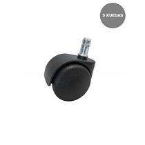 Kit de 5 ruedas de nailon de 50 mm perno 11 mm
