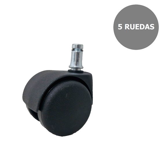 Kit de 5 ruedas de nailon autofrenantes de 50 mm perno 11 mm