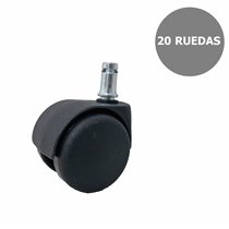 Kit de 20 ruedas de nailon autofrenantes de 50 mm perno 11 mm.