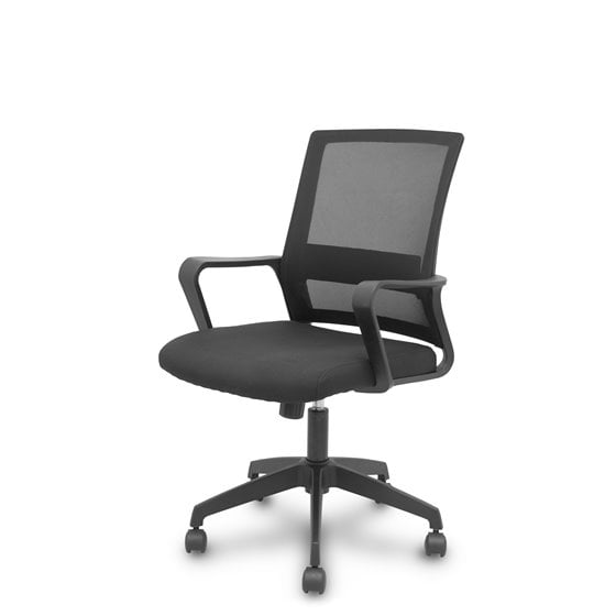 Silla Ergo535 negra basculante respaldo malla negro asiento tela negro ruedas nailon