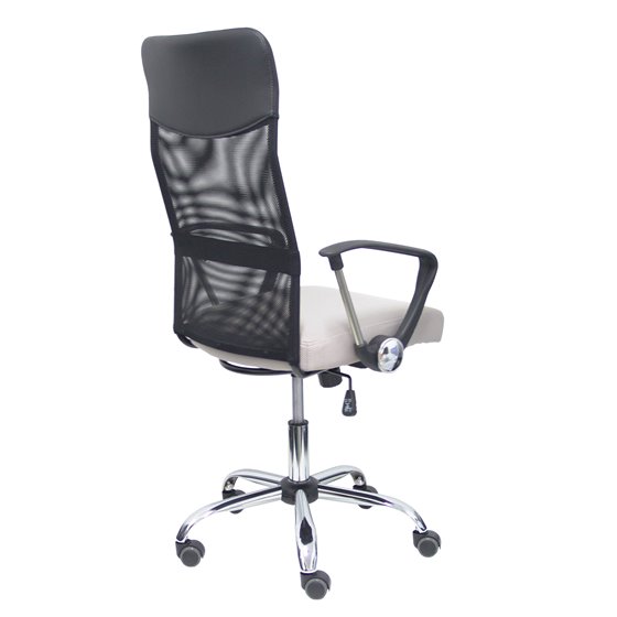 Silla Gontar respaldo malla negro asiento gris claro