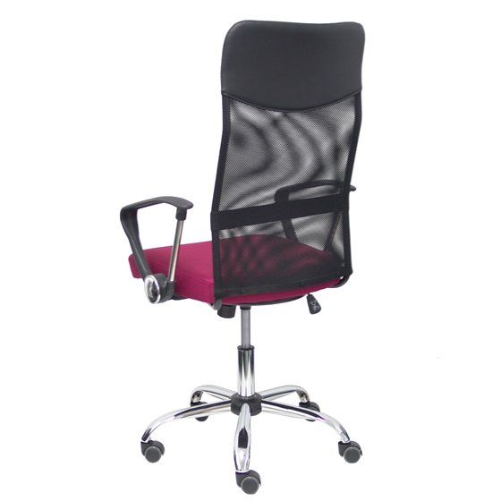 Silla Gontar respaldo malla negro asiento granate