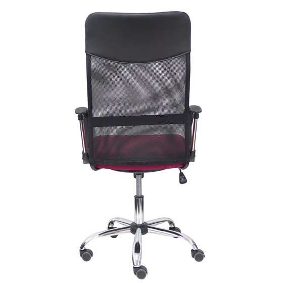 Silla Gontar respaldo malla negro asiento granate