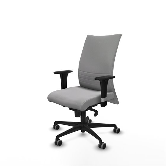 Albacete confidente XL sincro bali gris claro brazos 1D cromados base nailon ruedas 65mm engomadas