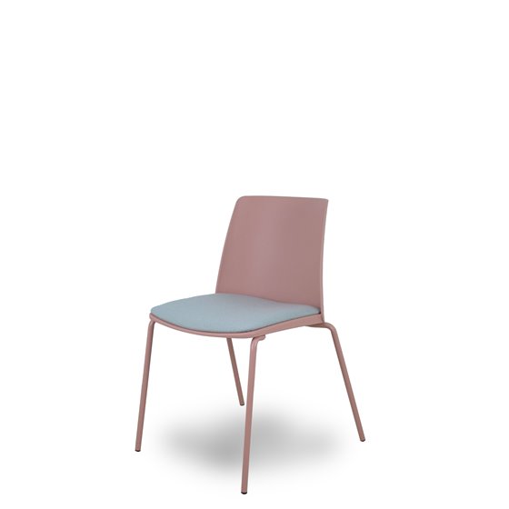 Pack 4 sillas Orgaz bali gris claro carcasa rosa y chasis rosa