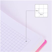 Libreta A4 encolada, papel cuadriculado, 48 hojas de 95 gr/m², colección Sunset