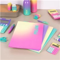 Libreta A4 encolada, papel cuadriculado, 48 hojas de 95 gr/m², colección Sunset