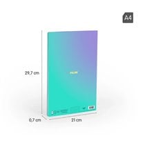 Libreta A4 encolada, papel cuadriculado, 48 hojas de 95 gr/m², colección Sunset