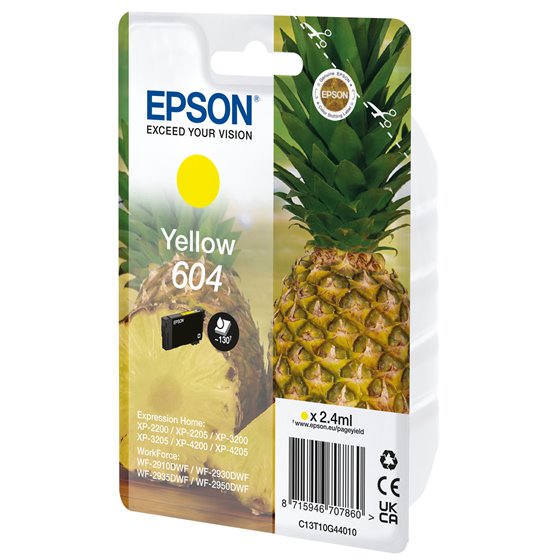 604 cartucho de tinta 1 pieza(s) Original Rendimiento estándar Amarillo