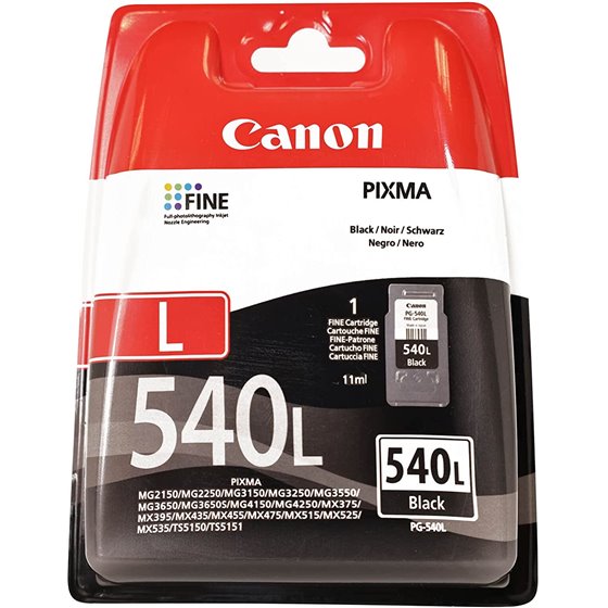 PG-540L cartucho de tinta 1 pieza(s) Original Rendimiento estándar Negro