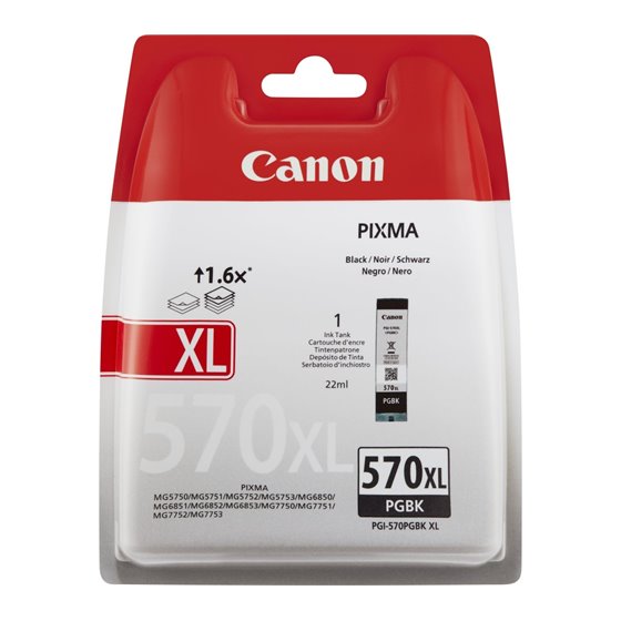 PGI-570PGBK XL cartucho de tinta 1 pieza(s) Original Alto rendimiento (XL) Negro