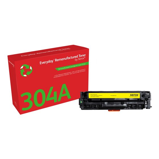 Everyday Tóner Everyday™ Amarillo remanufacturado de Xerox es compatible con HP 304A (CC532A), Capacidad estándar