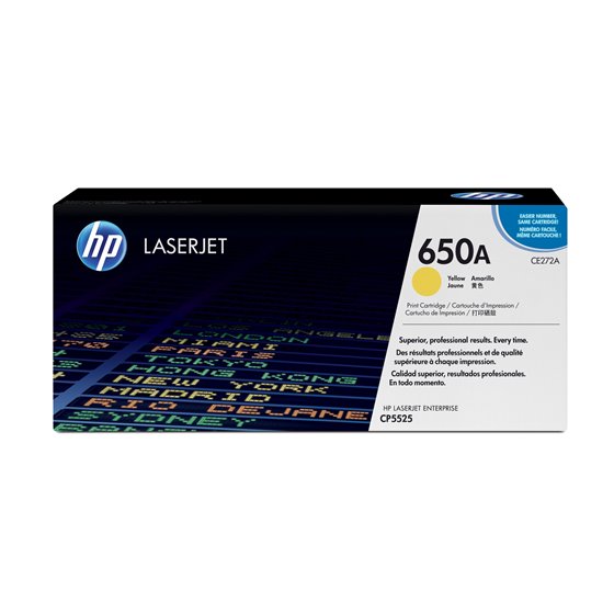 Cartucho de tóner original LaserJet 650A amarillo