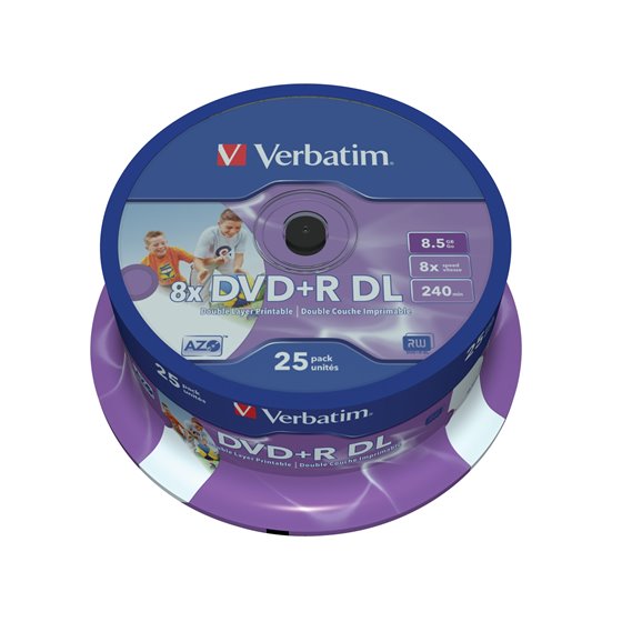 43667 DVD en blanco 8,5 GB DVD+R DL 25 pieza(s)