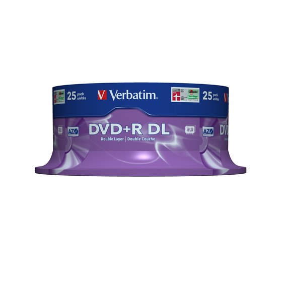 DVD+R Double Layer 8x Matt Silver 25pk Spindle 8,5 GB DVD+R DL 25 pieza(s)