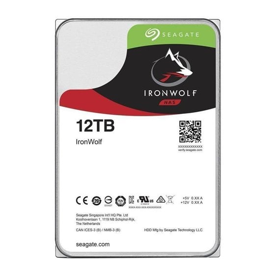 NAS HDD IronWolf disco duro interno 12 TB 7200 RPM 256 MB 3.5" Serial ATA III
